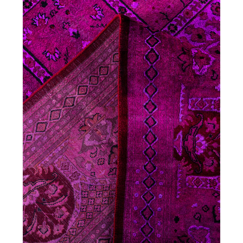 Overdyed Hand-Knotted Wool Modern-Contemporary Purple Area Rug 9' 2" x 11' 4"