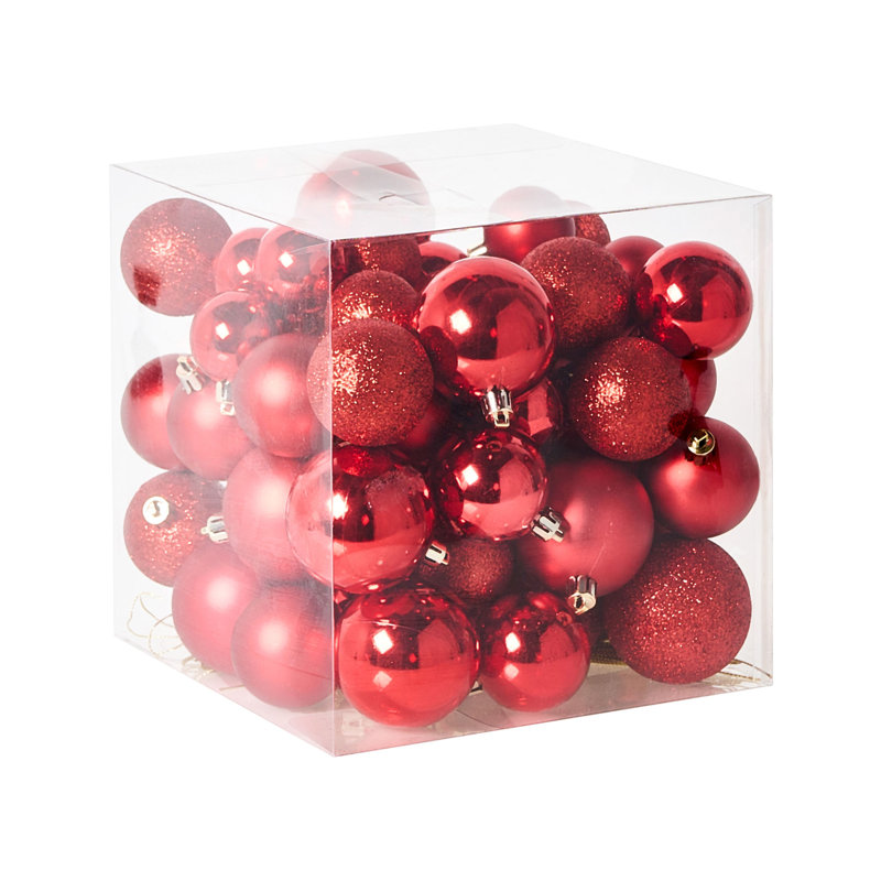 7cm Solid Colour Plastic / Acrylic Bauble, Red