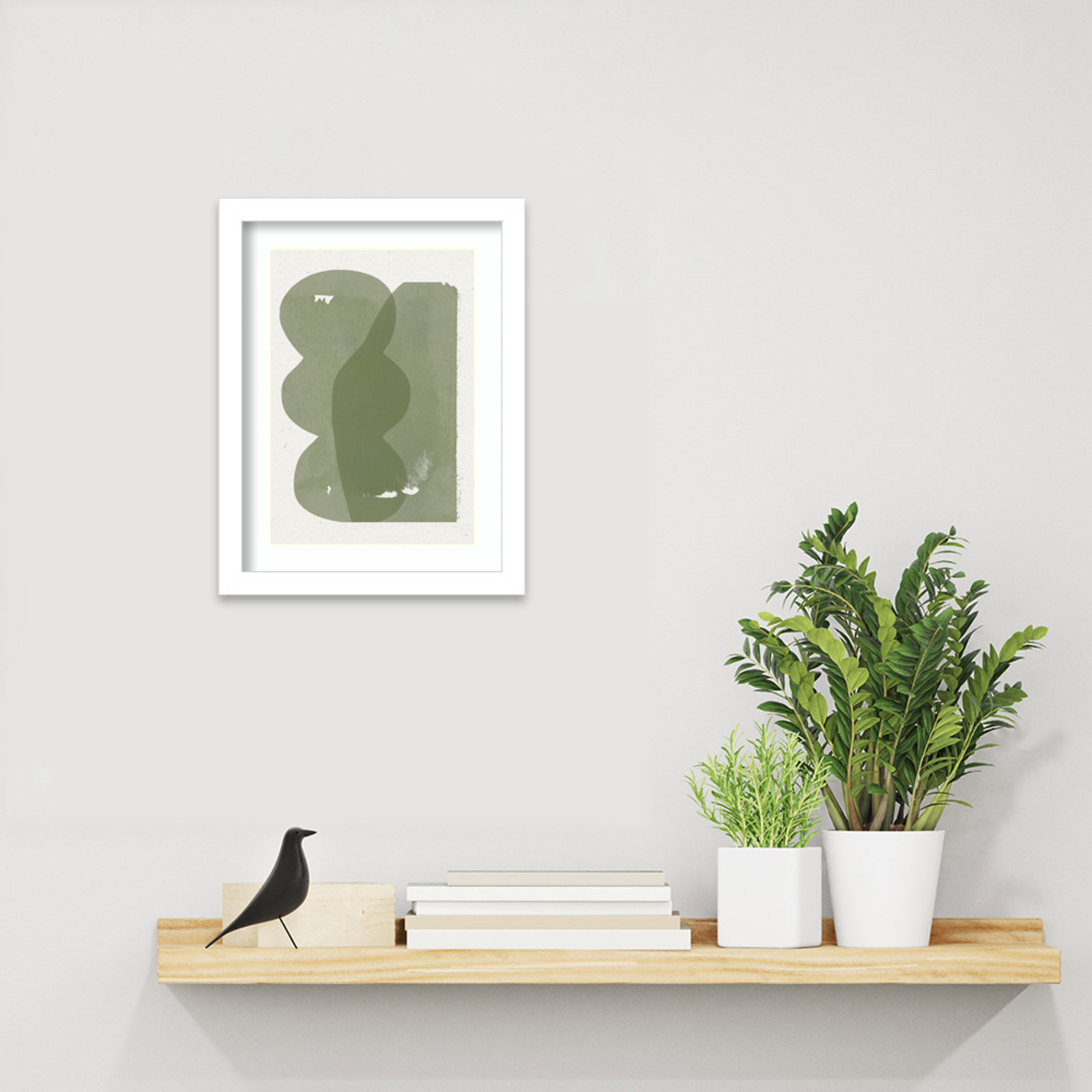 Nirvan "Figurative Composition" Print, White, 13" H x 10" W