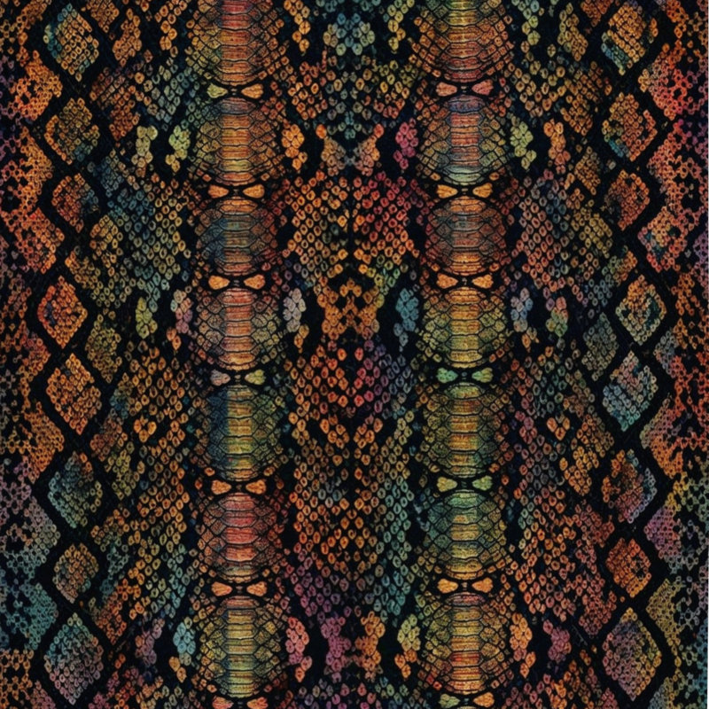 Couette à motif peau de serpent, Lit simple, Dark Rainbow
