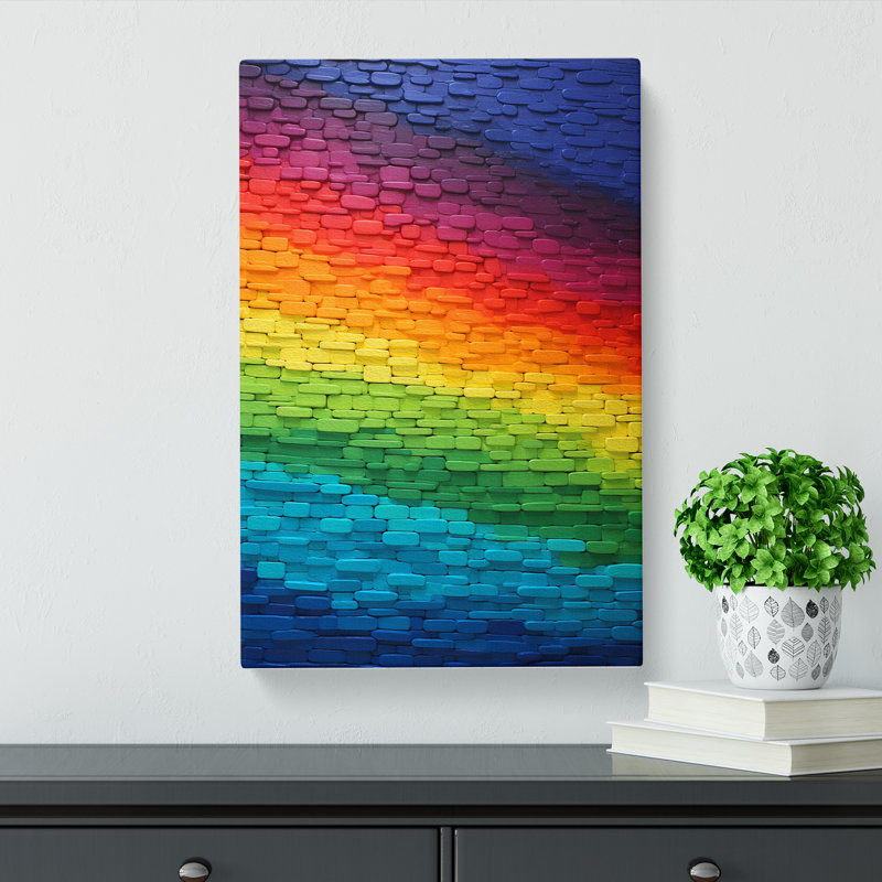 Rainbow Colour Field - Wrapped Canvas, 76cm H x 50cm W x 3cm D