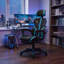 Metro Lane Adjustable Reclining Ergonomic Swiveling PC & Racing Game Chair in Black；blue