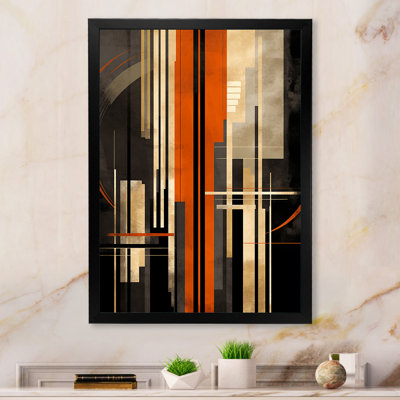 Orange et gris vecteurs I - formes abstraites sur toile