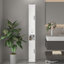 Armoire de rangement pour salle de bain de 67,51 po de hauteur avec tablettes réglables, armoire autoportante mince à 2 portes avec anti-basculement, compartiments ouverts, pour la maison, petits espaces, salle de bain, cuisine, salon, blanc