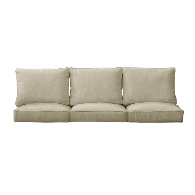 Outdoor Solid Deep Seating Sofa Cushion Set, 23.5 in W x 23 in D x 5 in H, Richloom - Rave Linen