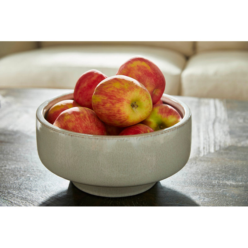 Elevated Earthenware Decorative Bowl