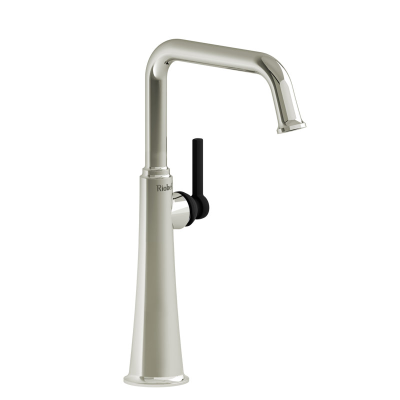 Momenti Single Bathroom Faucet with U-Spout, Black, Lever