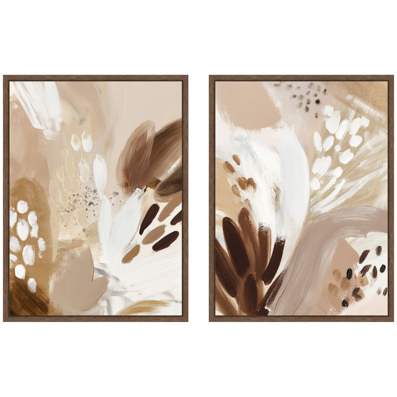 "Botanical Splash I & II", ensemble de 2 toiles encadrées par Amy Lighthall, Noyer Sylvie, 24 po x 18 po