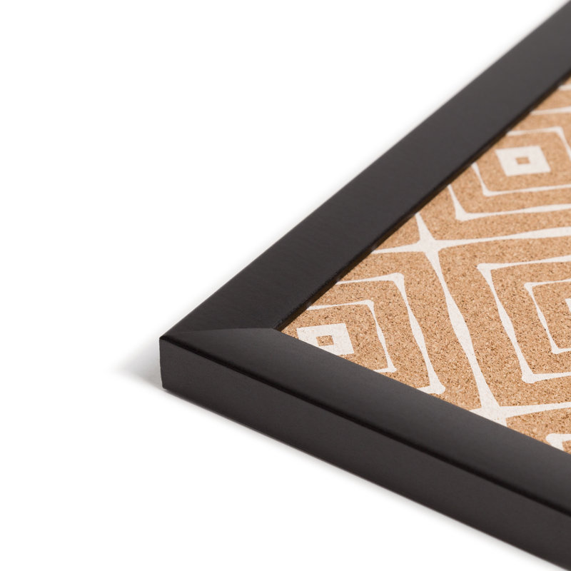 Fashion Cork 35" x 23" Bulletin Board with Black MDF Frame