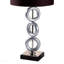Lampe de table haute 29 po en métal avec finition argentée, anneau, abat-jour espresso