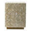 Tabouret haut carré de 18 po crème, motifs de losanges, base en laiton, tabouret à double usage ou mobilier de table
