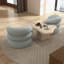 Fauteuil demi-tonneau rembourré et pivotant-583774003