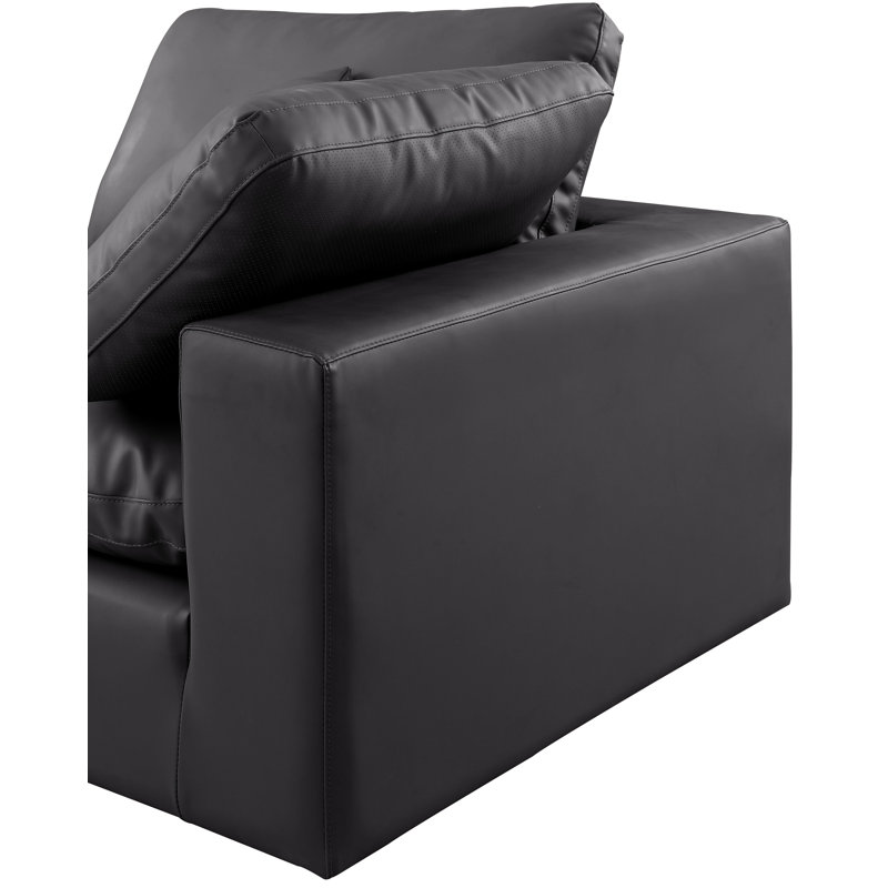 Canapé modulaire réversible en similicuir de 160 po de largeur, Similicuir noir doux