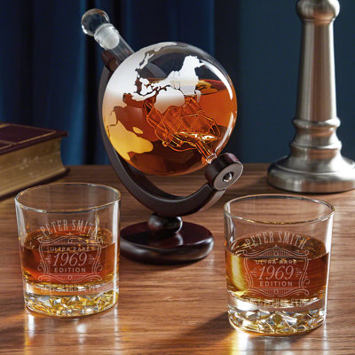Lower Failand 28 fl. oz. Glass 3 - Piece Whiskey Decanter Set