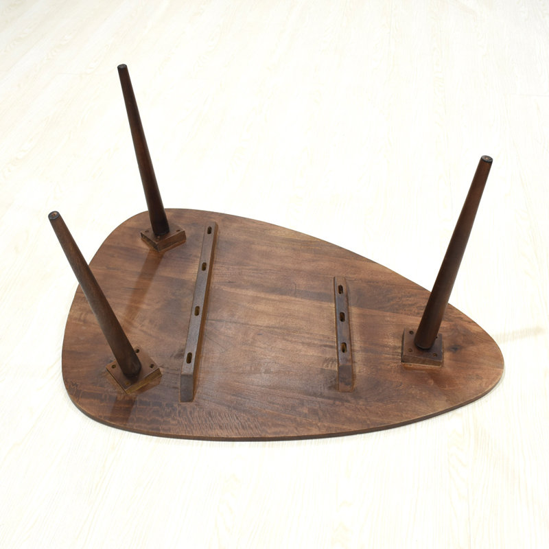 Table basse à 3 pieds Iyland, Teck, H 16 po x L 34 po x l 34 po