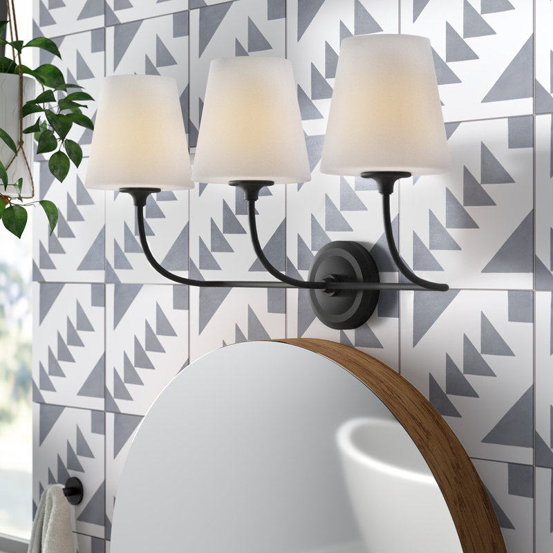 Alyanah 3 - Light Dimmable Vanity Light, Black Forged