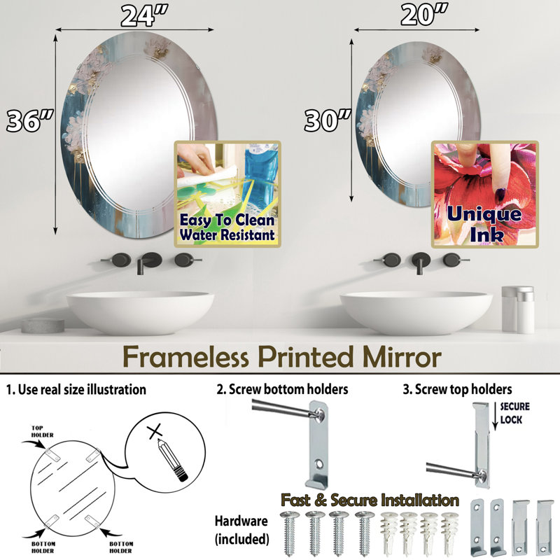 Miroir mural Burndale, 36 po x 24 po