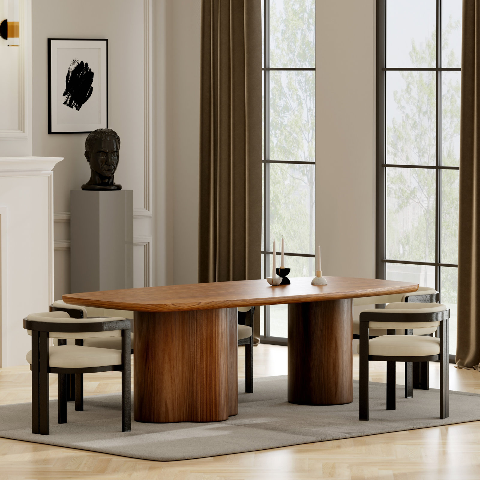 Oak Armchair, Black