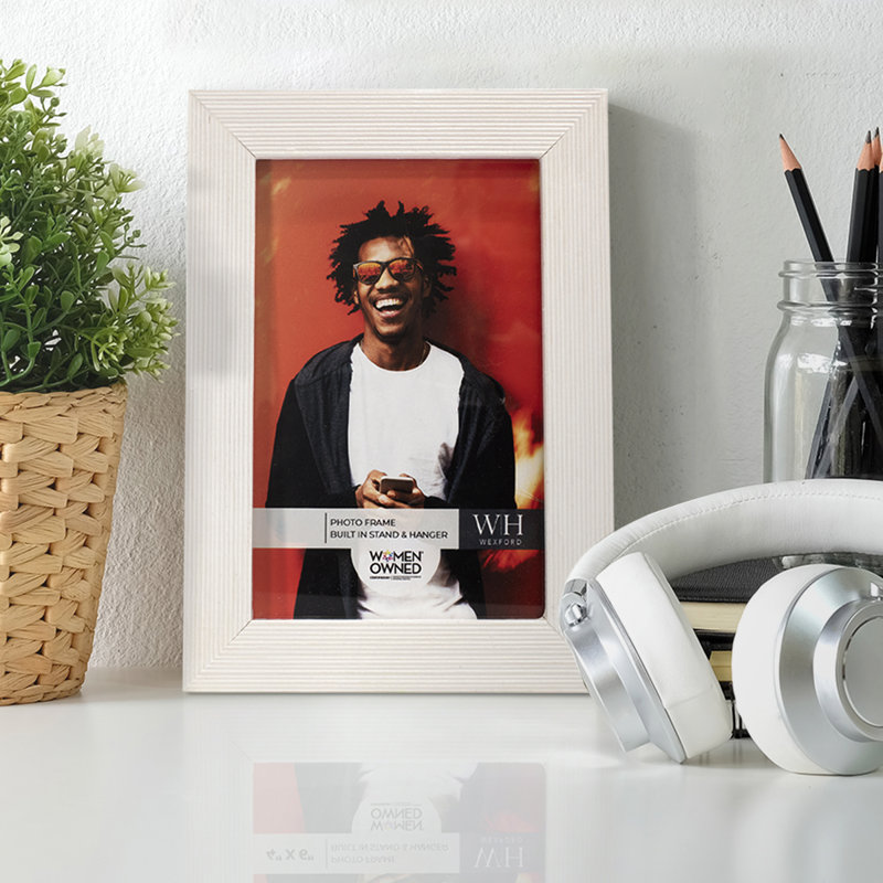 Cadre photo en bois Apolline, 4 po x 6 po, Blanc