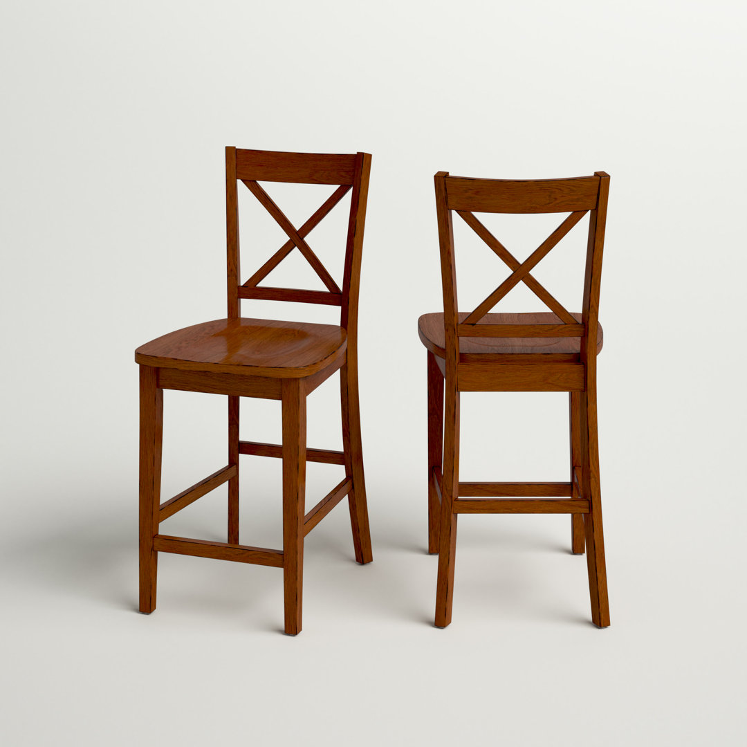 Barfield Solid Wood Counter Stool (Set of 2) Three Posts™ 