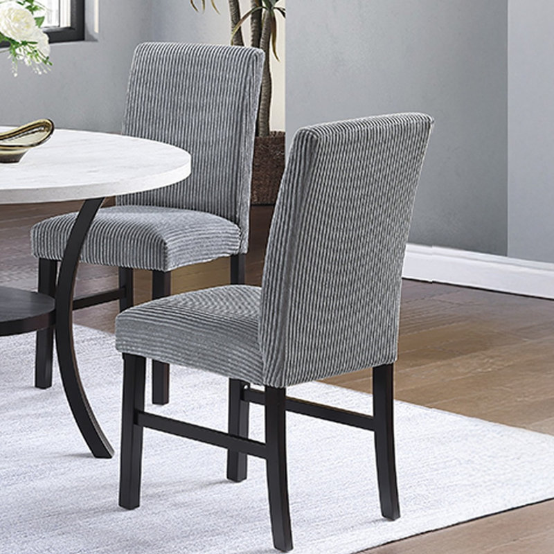 Ensemble de chaises de salle à manger en velours côtelé 2 pièces, Brouillard