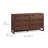 Ameer 6-Drawer Double Dresser with Rattan Inlay Fronts and Faux Leather Pulls, Solid Wood Frame, Natural Modern Boho Storage-118226017