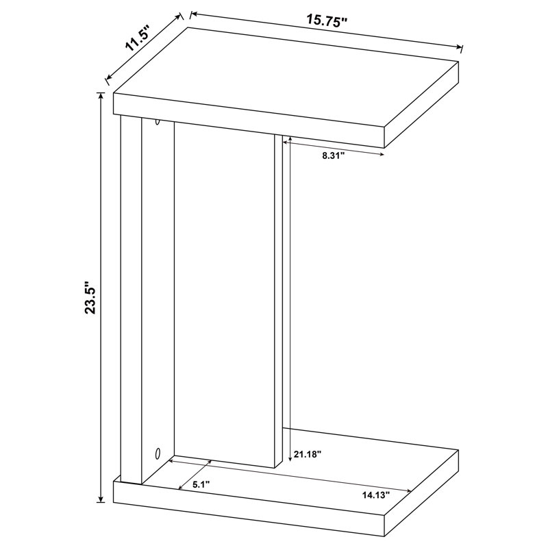 Table d'appoint Clower, Chêne clair