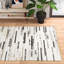 Tapis à motif géométrique tissé à plat à la main brun / argent / ivoire Ryu-2080142329