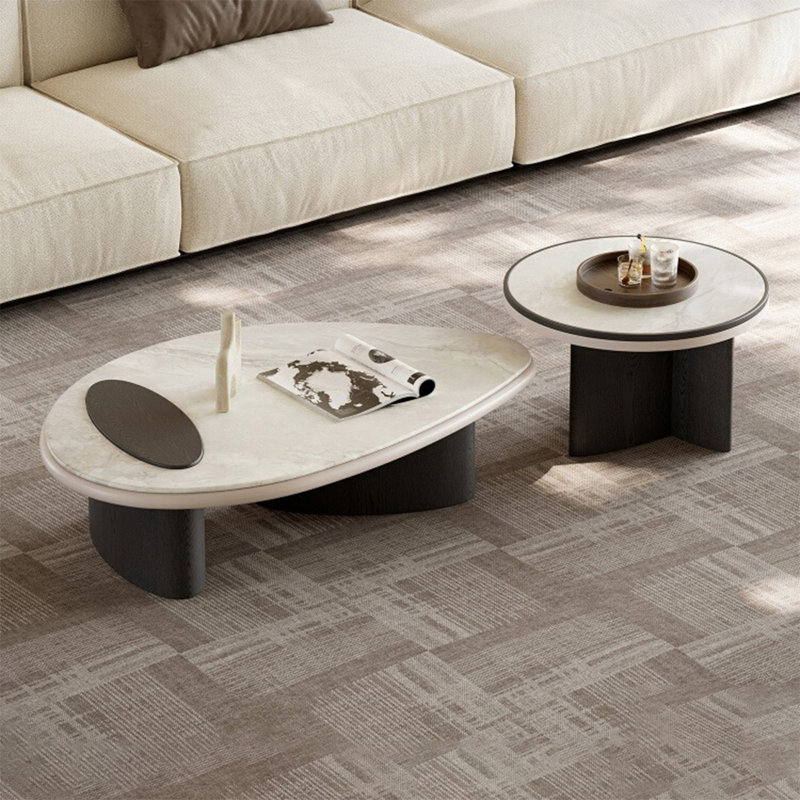 Simple shaped microcrystalline stone coffee table