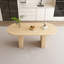 Table de salle à manger ovale, table de salle à manger de style ferme moderne avec surface imperméable et résistante aux égratignures-22210217