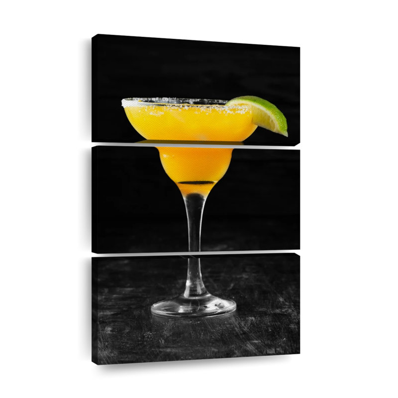«Cocktail Mango Cocktail», ensemble de 3 pièces sur toile par SodaPopArt, H 57 po x l 36 po x P 1,25 po