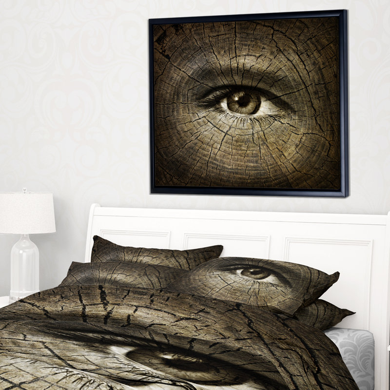 «Aging Eyes» - impression d'art graphique, H 30 po x l 40 po x P 1,5 po, Toile avec cadre flottant noir