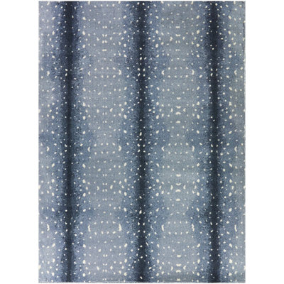 Tapis rayé abstrait bleu Fasti
