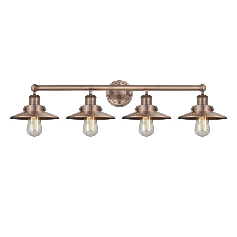 Éclairage de salle de bain à intensité variable à 4 lumières Krysia, Cuivre antique, Cuivre antique