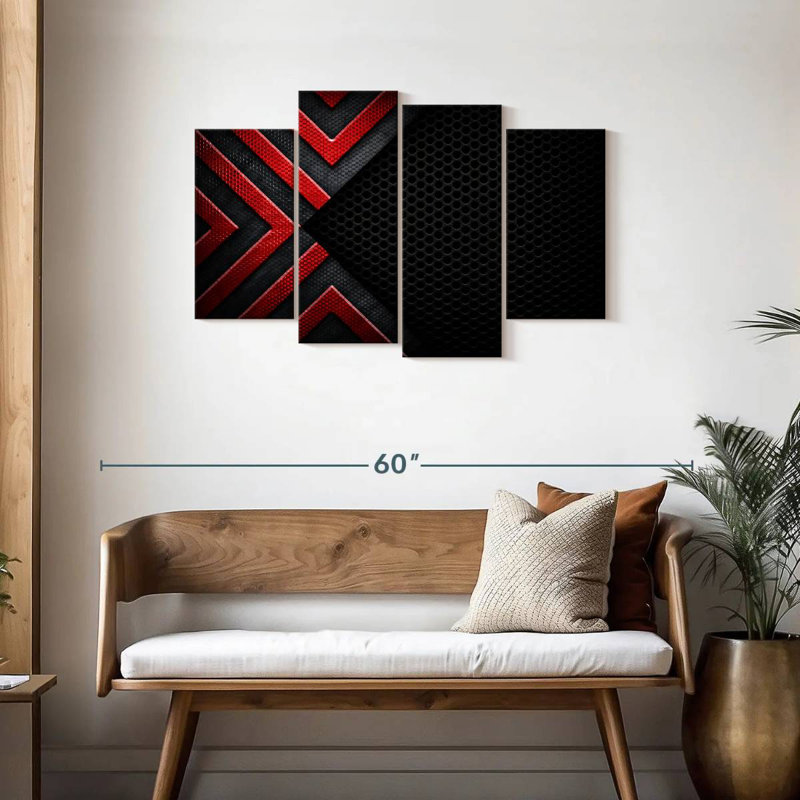 Avery Red Black Abstract, 27" H x 43" W