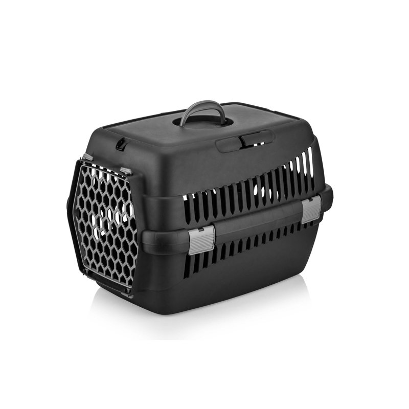 Boîte de transport pour animaux, Black/Gray, H 21,65 po x l 15,35 po x P 21,65 po