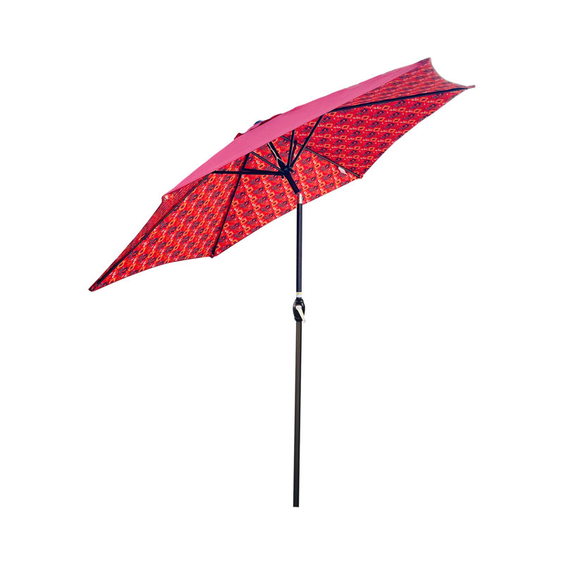 Parasol 9 pi avec motif de glace et orange, Motif de glace orange