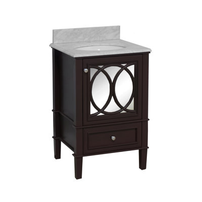 Brendale 24'' Single Bathroom Vanity with Carrara Marble Top