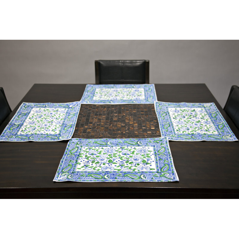 Cotton Floral Rectangle Placemat, 19" x 14"