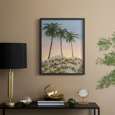 Sunrise Palms II, reproduction encadrée - bois massif