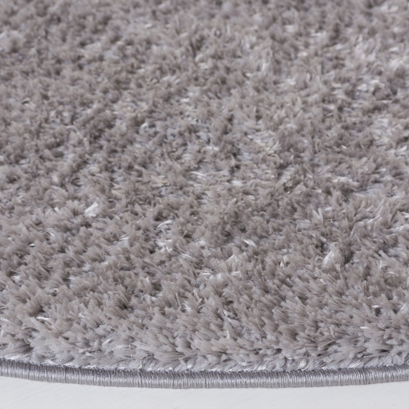 Vespera Tahoe Shag Performance Solid Color Rug, Round 6'7"