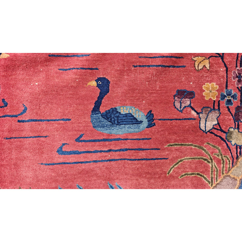 Tapis chinois chaud chaud rustique à motif de cygne nageur Art Deco