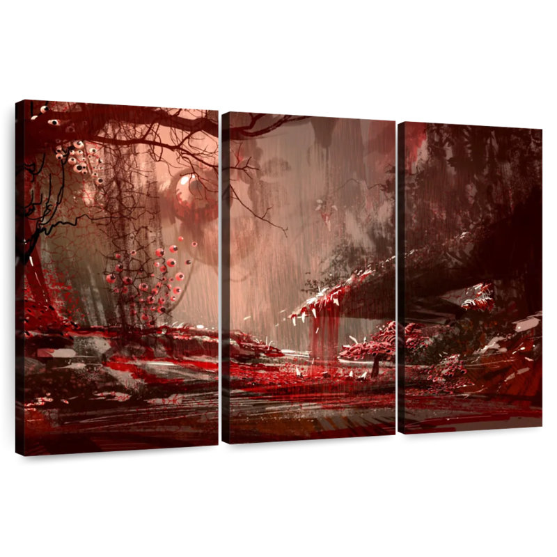 Kelan Blood Red Forest, 32" H x 50" W