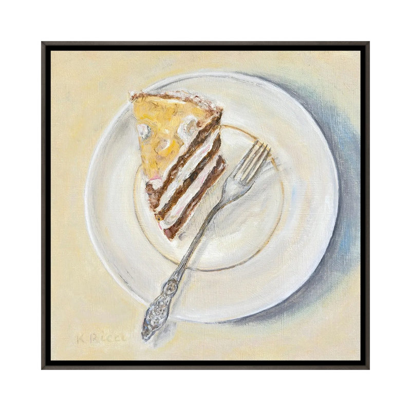 «That dernier morceau de gâteau», reproduction d'art murale - toile encadrée, 26" x 26", Framed Canvas, Grey
