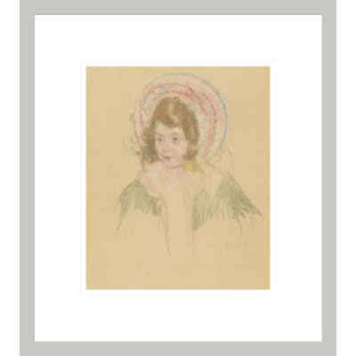 Sara portant un bonnet et un manteau par Mary Cassatt - Impression sur toile