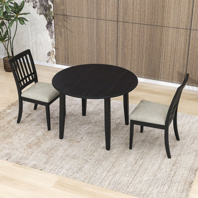 Dining Table Set with 2 Upholstered Chairs