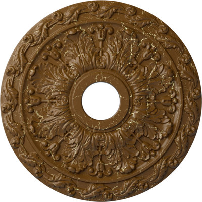 Endurathane Riley Ceiling Medallion, 18"OD x 3 1/2"ID x 1 1/2"P (Fits Canopies up to 4 5/8"), Hand-Painted Rust Finish