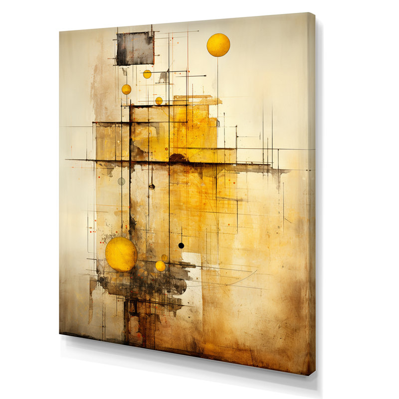 Enchanted Destruction Vintage Illustration - impression sur toile géométrique moderne, Toile tendue, H 44 po x l 34 po