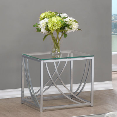 Merkle Glass Top Square End Table Accents