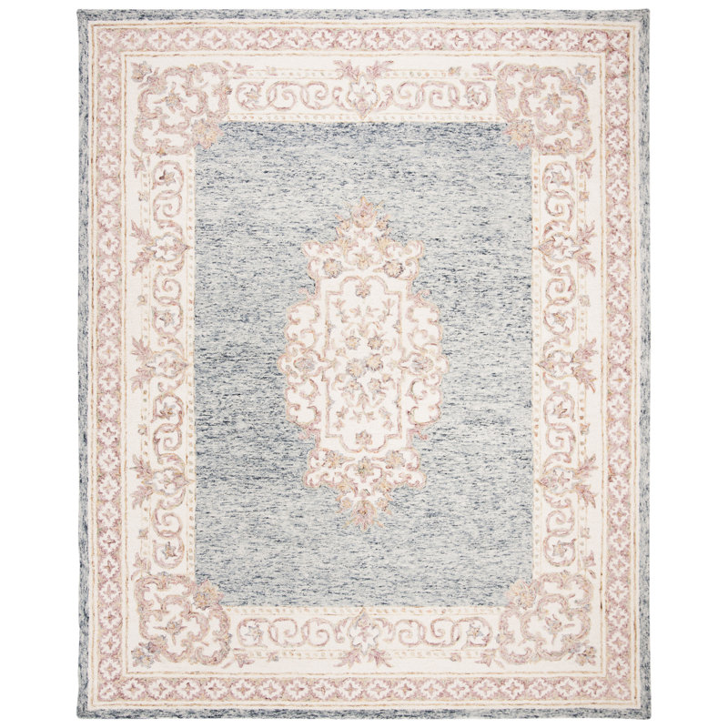 Tapis oriental en laine touffeté à la main Bryon, Rectangle 8 pi x 10 pi